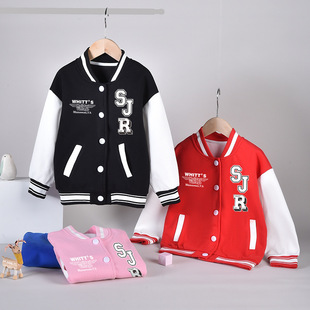 Boys' Baseball Jacket 2025 New Korean Version Spring Loose Casual Jacket for Young Children in Stock Trendy