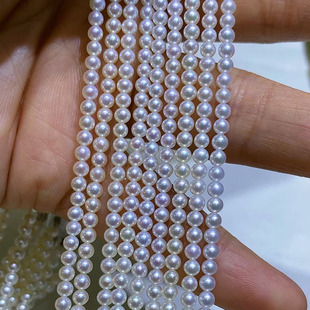 Zhuji freshwater pearl baby chain 3-5mm sharp goods strong light basic round flawless small round bead necklace wholesale