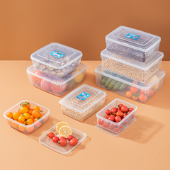 Transparent plastic crisper wholesale rectangular refrigerator storage box freezer box large food grade packaging box with lid