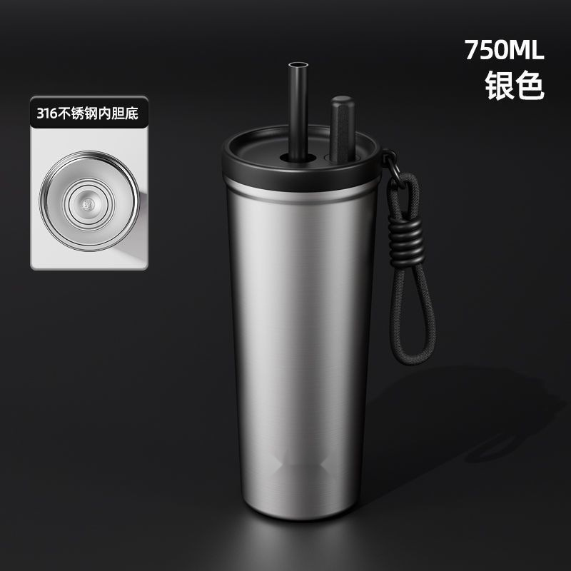 大容量ステンレス鋼の新しいスタイルの高品質セラミックポータブル断熱車用ストローコーヒーカップ断熱|undefined