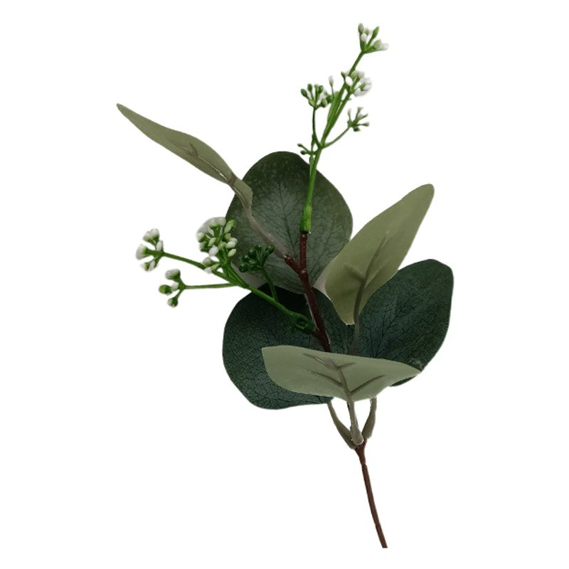 Одиночная ветка с фруктами Лист эвкалипта украшение с фруктами Лист эвкалипта трансграничная Цветочная композиция DIY Украшение Моделирование денежный лист
