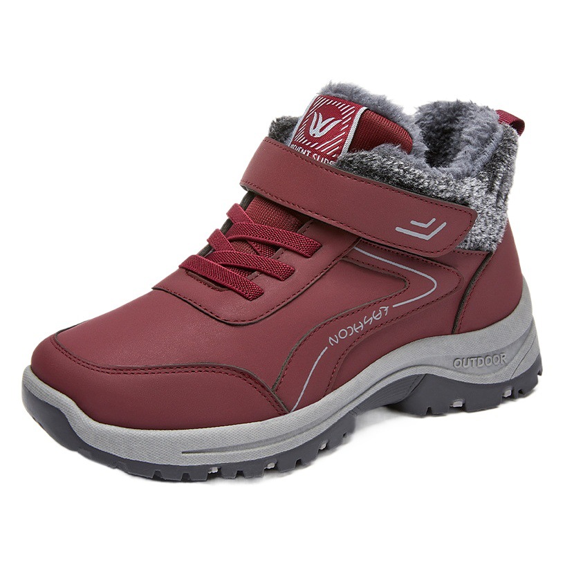 Zapatos acolchados de algodón zapatos de la madre invierno Nuevos zapatos gruesos forrados de lana para hombres viejos botas acolchadas de algodón para mujeres zapatos para caminar al aire libre botas antideslizantes para la nieve