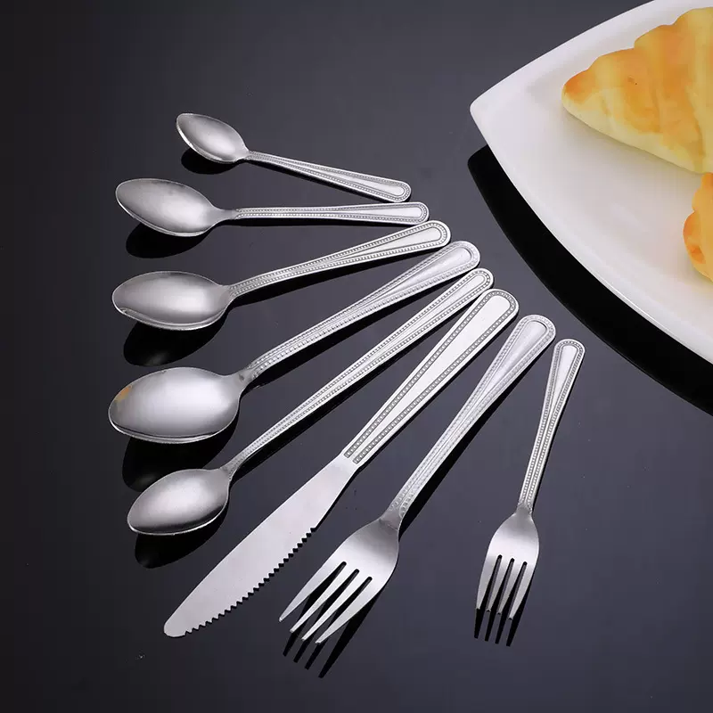 餐厅酒店不锈钢餐具勺子叉子 咖啡甜品勺 家用水果小叉子厂家批发