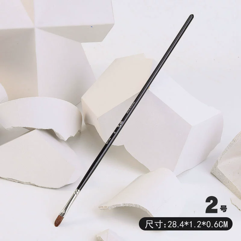 Paint Brush Set Baowang, wolf-hair round & flat brushes for gouache, watercolor, acrylic