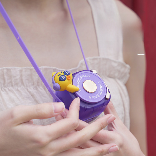 New Product Cool Pet Lanyard Fan Portable Handheld USB Charging Mini Fan Cartoon Necklace Bladeless Student