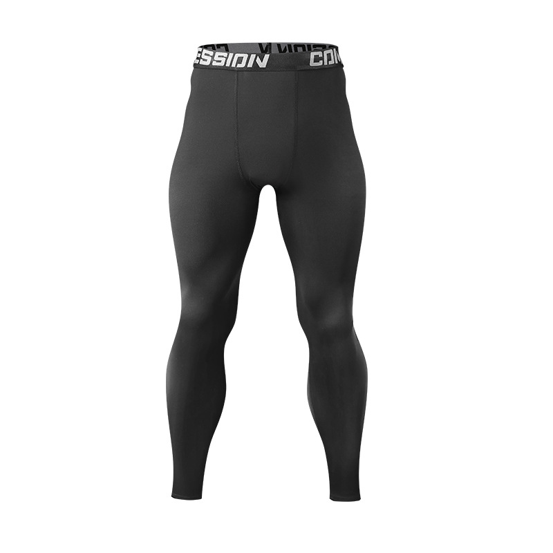 Transfronterizo negro nueve pantalones deportivos elásticos montar pantalones de compresión hombre cintura alta tiburón yoga fitness pantalones rápidos