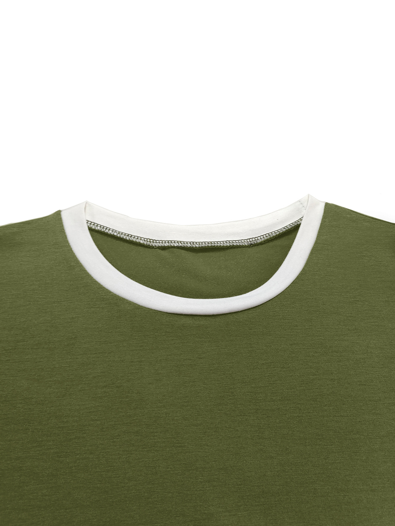 Women's Summer Two Piece Set European American Style round Neck Short Sleeve Top with Trousers_ecoleips.com