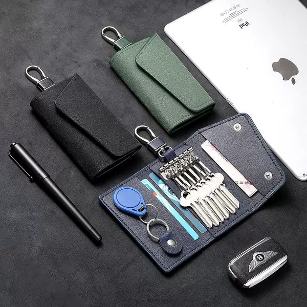 Fur Key Bag Protective Cover for Men, New Trendy Storage Card Holder, Two-In-One Multifunctional Key Bag for Home Use