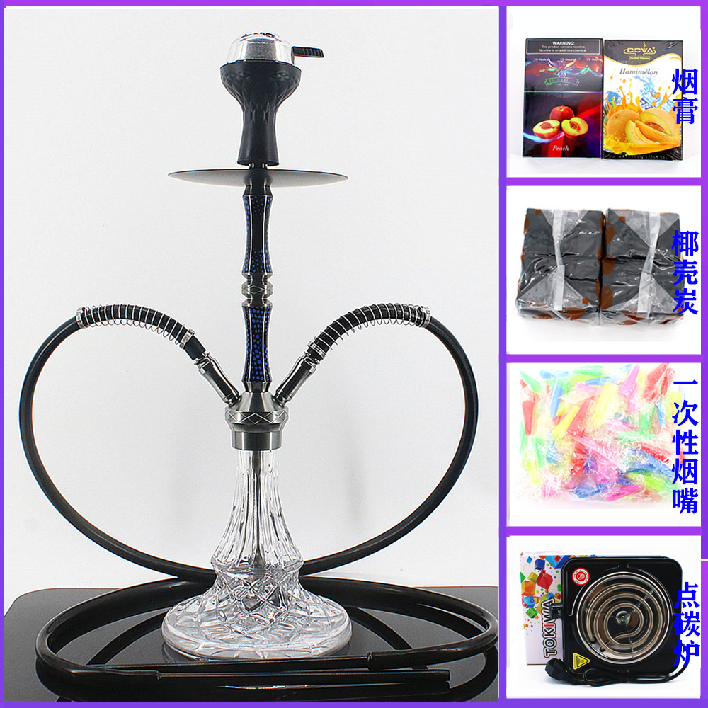 미디엄 더블 튜브 블루(실리콘 스모크 포트 카본 분리기) - 럭셔리 패키지