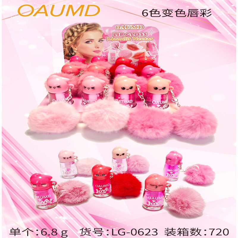 OAUMD comercio exterior transfronterizo nuevo esmalte labial hidratante perdurable colgante de dibujos animados manzana frutas lipstick