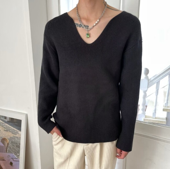 Big Sale Men's and Women's Unisex Short Casual V Neck Loose Knitwear Student Couple Style Elegant Bottoming Knitwear Top