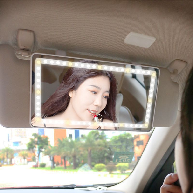 (2개) 가벼운 아름다움 스마트 미러 자동차 공동 드라이버 메이크업 미러 채우기 라이트 미러 도매 자동차 태양 바이저 메이크업 미러