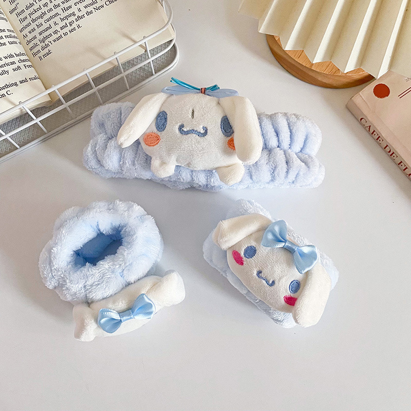 Círculos de dibujos animados correa de pelo pulsera femenina lavado de cara Yugui perro dibujos animados peluche correa de pelo pulsera franela suministro de tocado