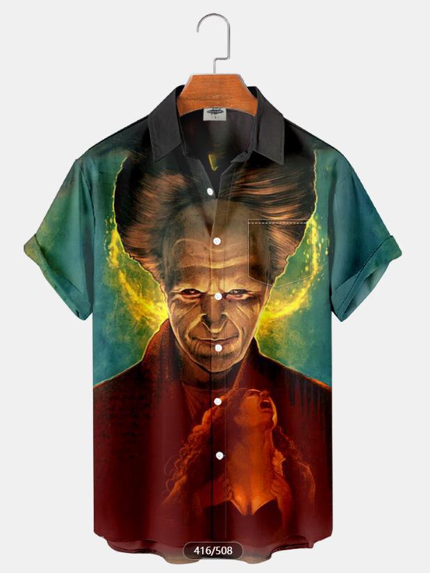 2023 nueva camisa 3D de talla grande para hombres transfronterizos serie caliente camisa hawaiana impresa digital 3D fuente