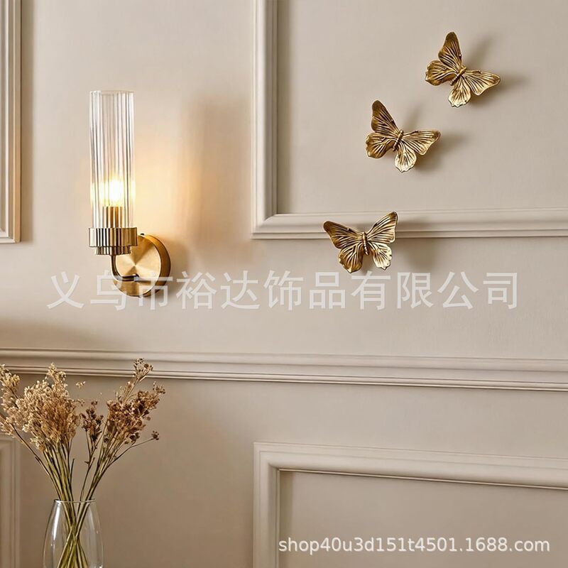 Cross-Border Amazon Light Luxury Three-Dimensional Golden Antique Butterfly Wall Hanging Decoration Resin Pendant Gift Small Hanging Ornament