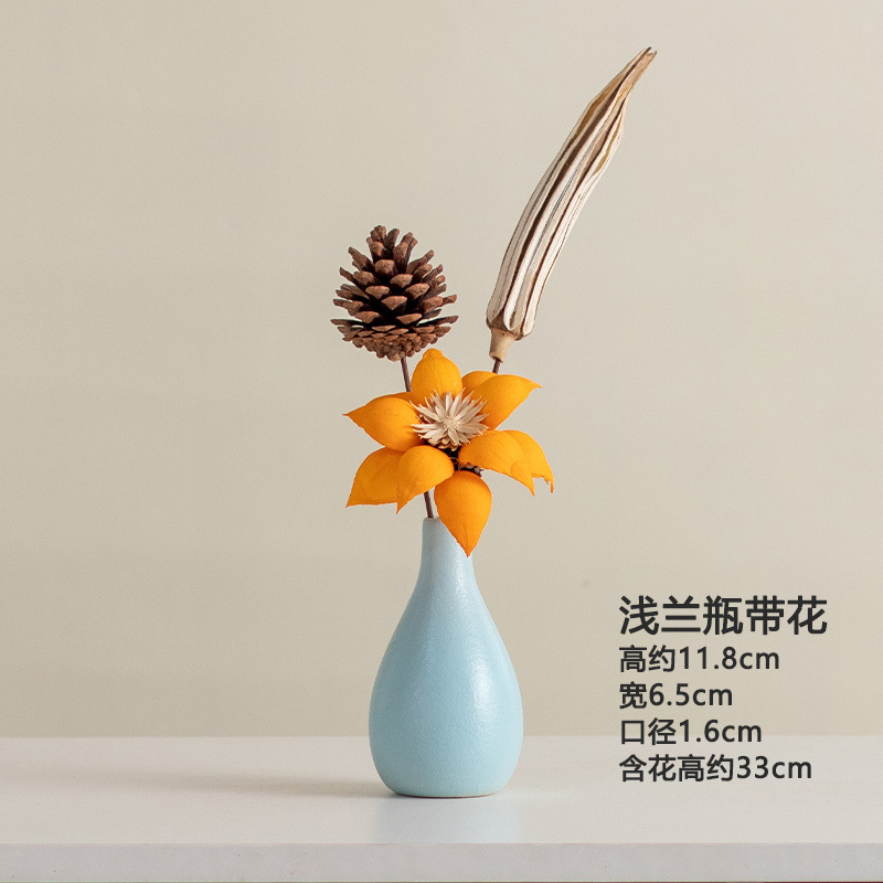 란이 [하늘색병+드라이플라워]