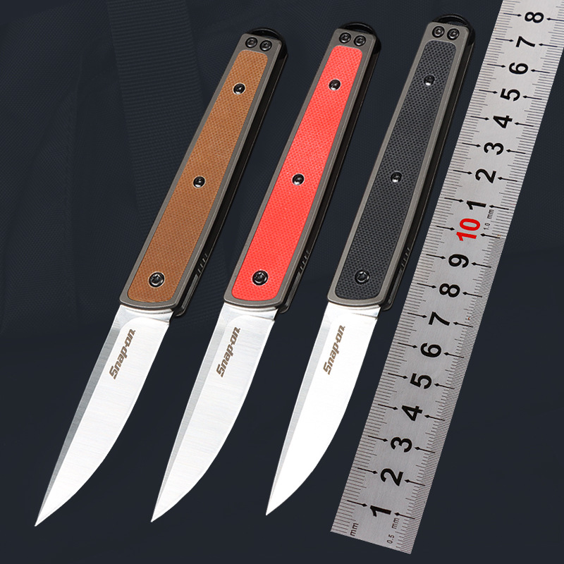 跨境现货折刀荒野求生无锁折叠刀不锈钢多功能水果刀G10迷你小刀