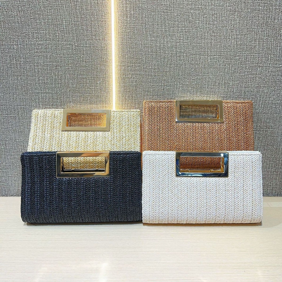 New Cross-Border Woven Handbag Clutch Straw Fashion Simple Crossbody Hot-Selling Women's Bag Large Capacity_voghion.com