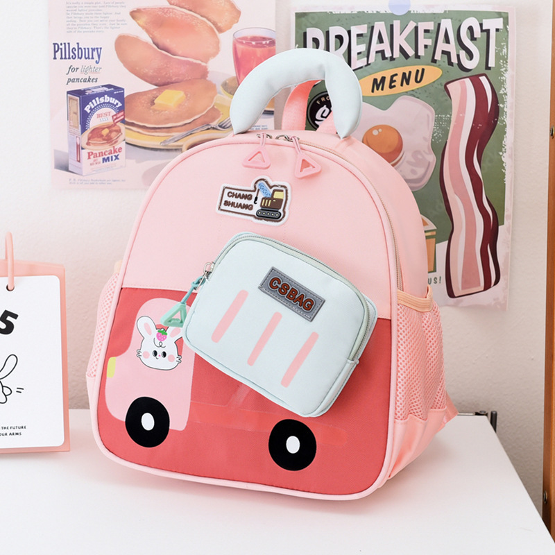 Bonito conejo niña jardín de infantes mochila de dibujos animados preescolar escuela secundaria 3 años de edad 5 años de edad mochila transpirable niño ligera