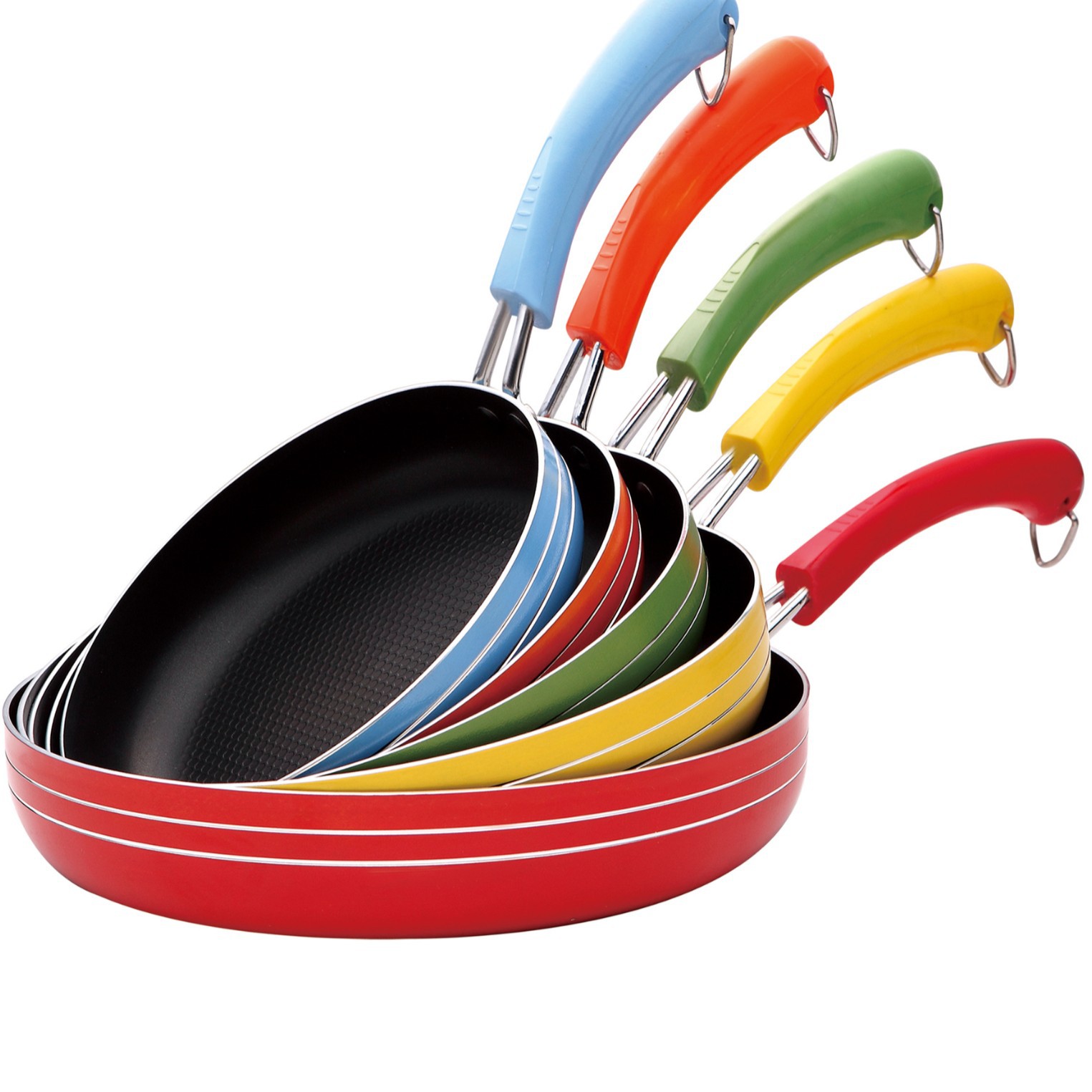 [20-28cm] Mini color sartén antiadherente anti-escaldado doble fondo sartén conjunto de cinco piezas sartén