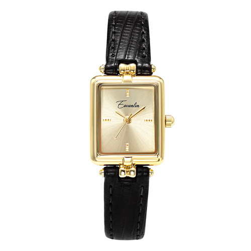 New Ewenline Watch Temperament Women's Retro Niche Light Luxury Women's Small Square Watch for Your Girlfriend