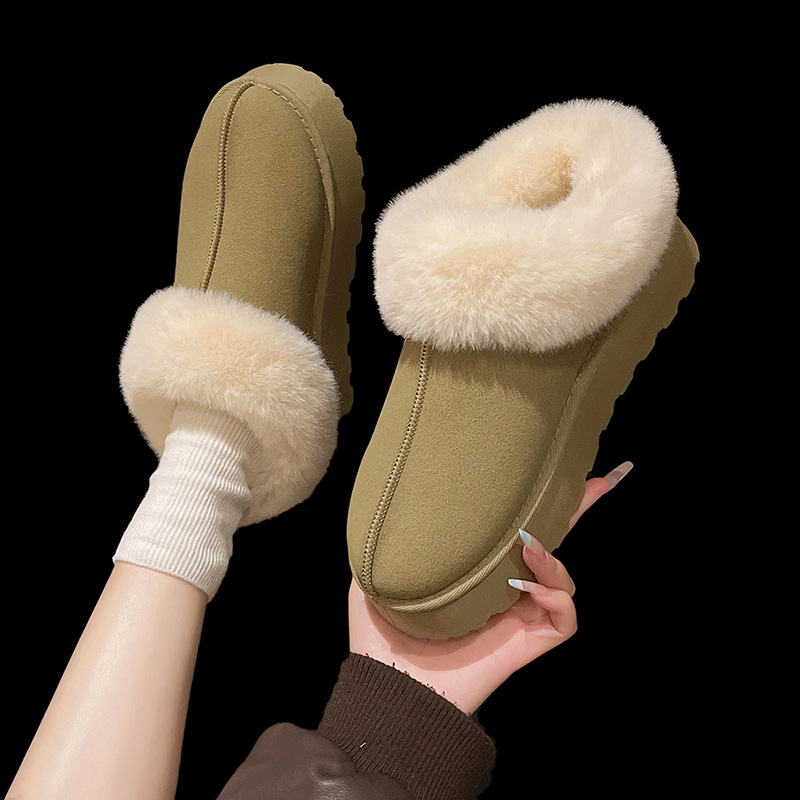 Stivali da neve caldi con suola spessa da donna, pelliccia calda e spessa, scarpe comode e soffici_voghion.com