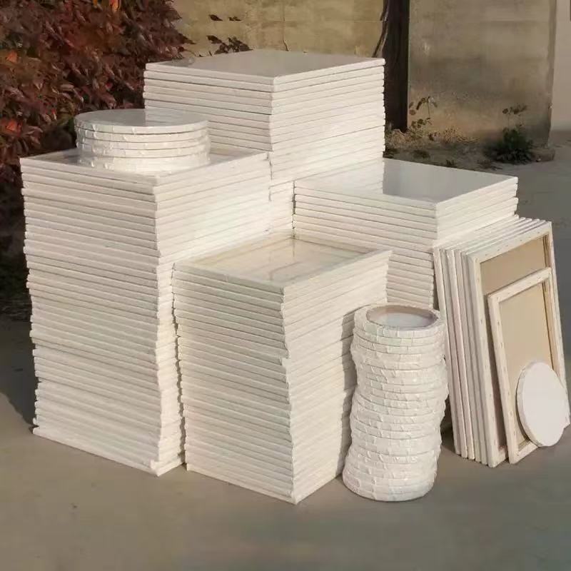 Factory direct supply cotton linen oil picture frame 30*40*50 oil picture frame wooden picture frame diy price concessions