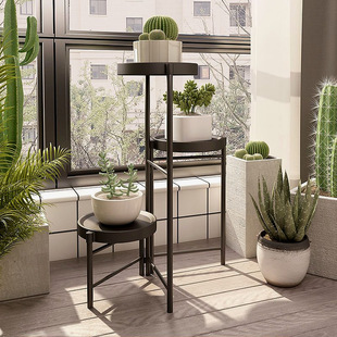 Simple Wrought Iron Flower Rack Balcony Multi-Layer Succulent Flower Rack Indoor Household Floor-Standing Potted Plant Rack