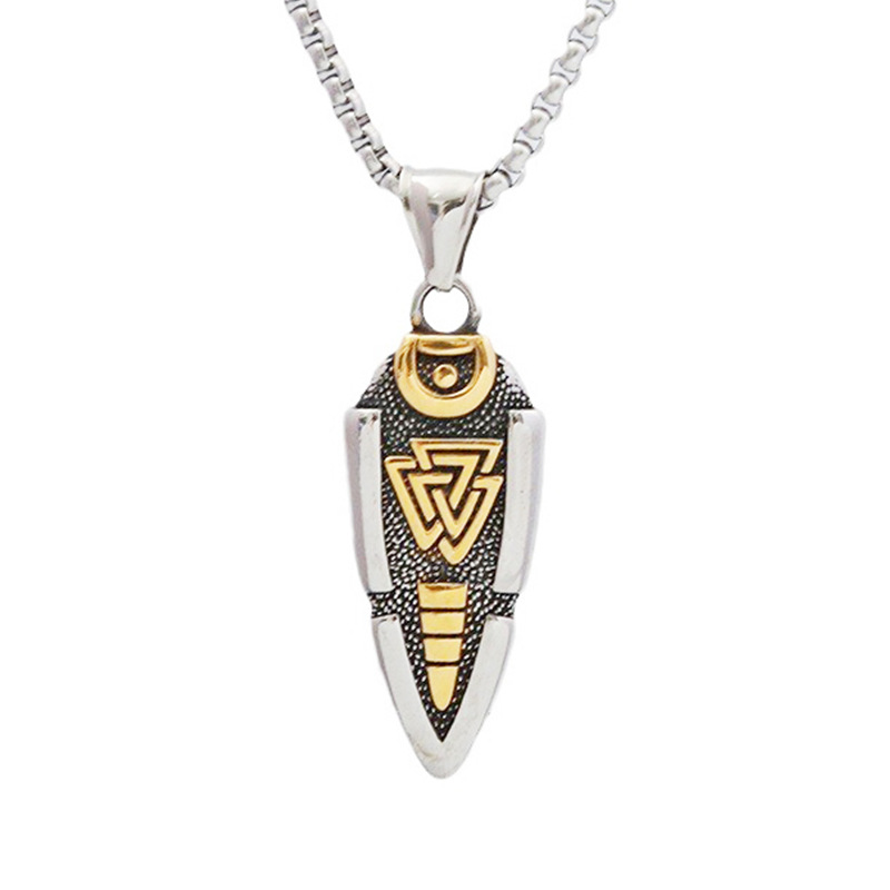 Titanium jewelry, men's stainless steel pendant, necklace decoration, Viking arrow talisman_voghion.com