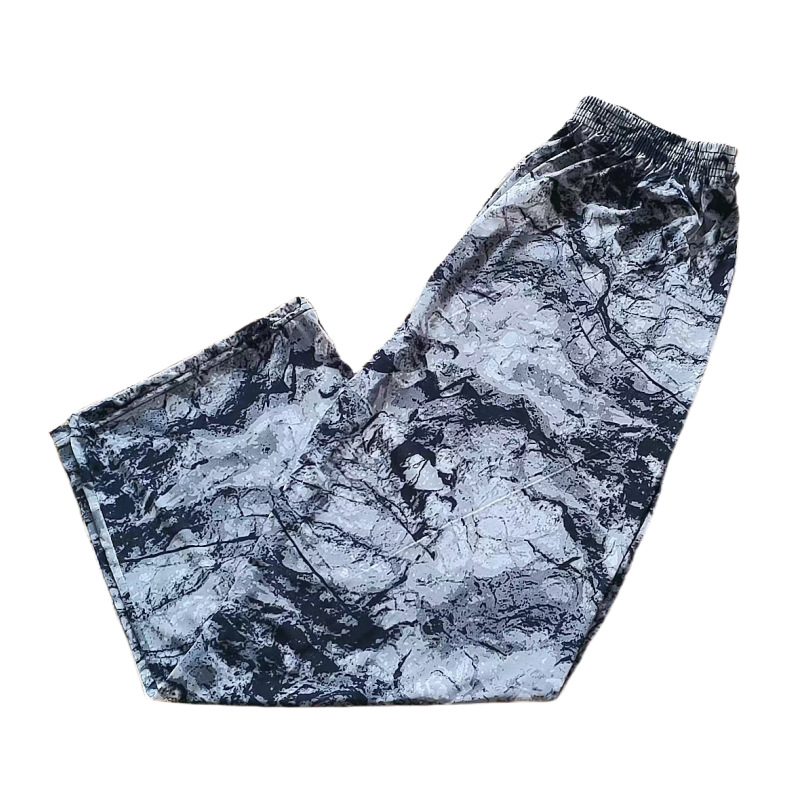 Mom's Pants Summer Ice Silk Nine-Point Floral Pants Wholesale Thin High-Waisted Casual Loose Fashion Middle-Aged and Elderly Women's Pants Cross-Border
