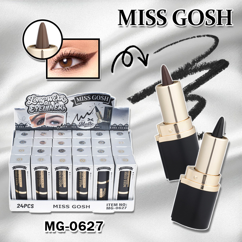 Cross-border full-coverage rotating eyeliner pencil, smooth and vibrant color, long-lasting eyeliner wax pencil, comes with a display box, a great source for beauty products