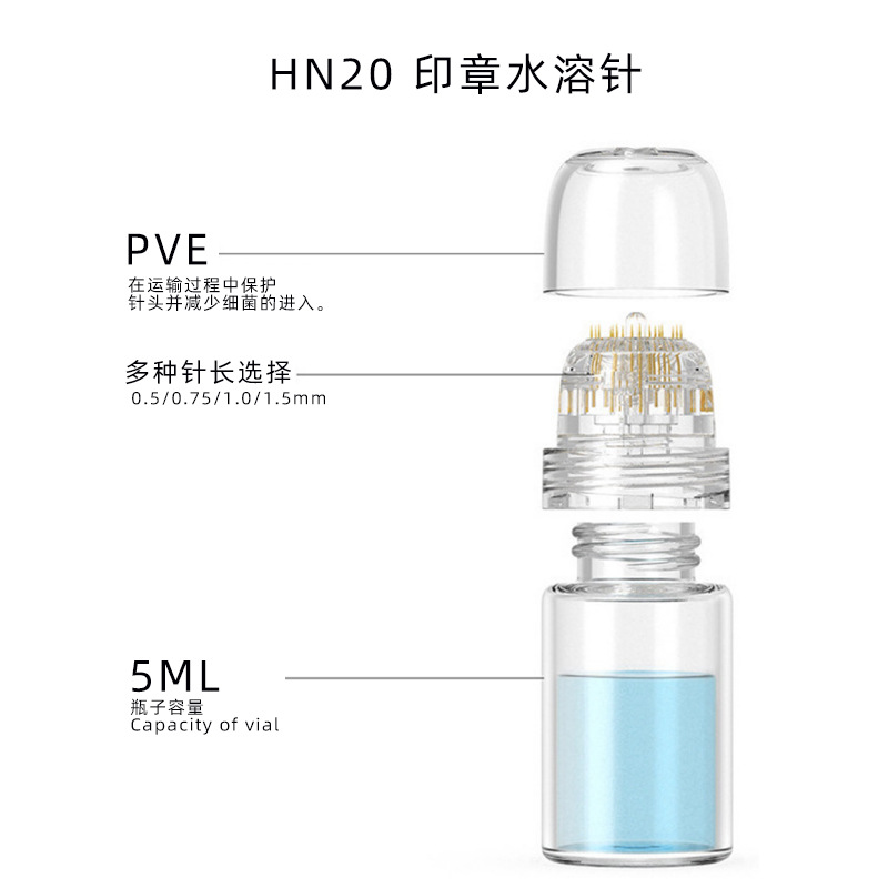 Fábrica de fuente 20 agujas de sello agujas de agua minoxidil introducción de sello de microagujas introducción de belleza