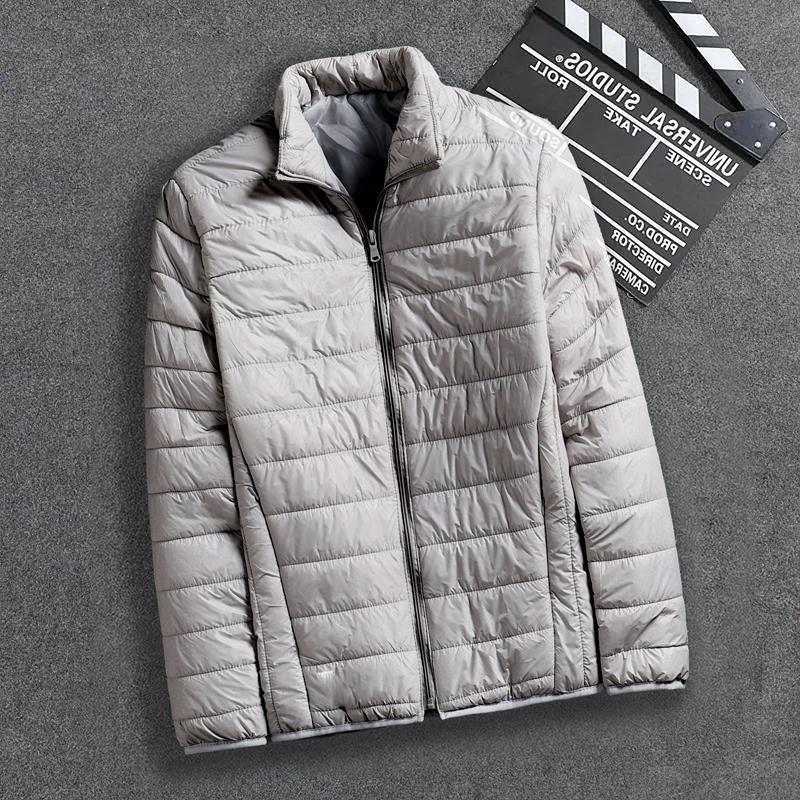 Lightweight silk cotton-padded coat men's autumn and winter new ultra-light stand collar hooded short cotton-padded coat cotton-padded coat