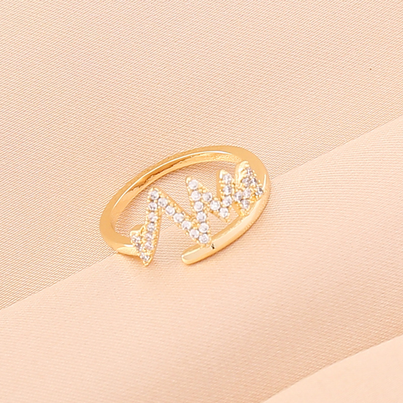 fashion full diamond lightning angel butterfly ring