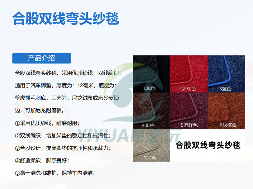 Factory direct sales of car-specific floor mats, thickened and reinforced with curved yarn carpet style, with positioning clips