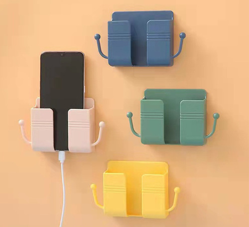 Wall-mounted hook bracket TV air conditioner remote control storage box bed head wall phone charging stand shelf hook organizer