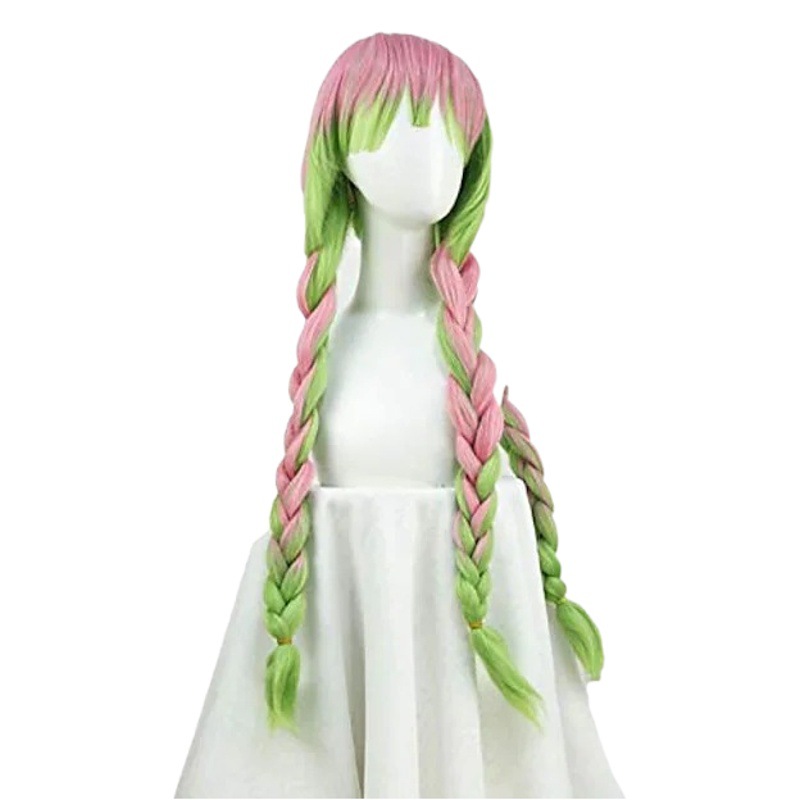 Murino Ghost Blade Templo de manosa miel vidrio Rosa gradiente verde forma Twist Braid cos peluca