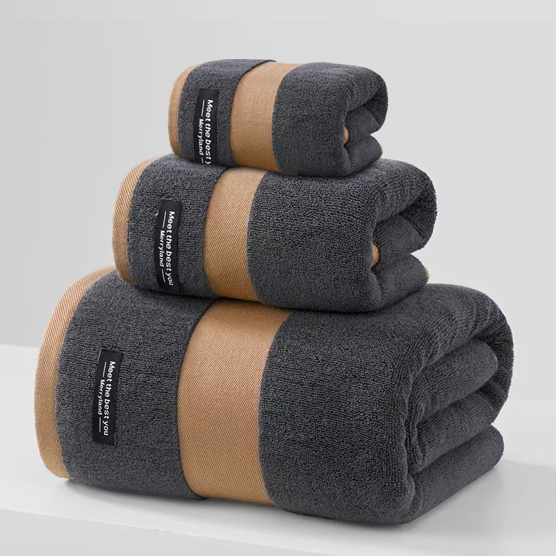 Toalla de baño, 100% algodón, clase A, grado materno-infantil, toalla de algodón puro al por mayor, adulto, gruesa, suave, absorbente, juego de dos piezas para el hogar y hotel