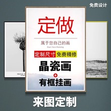 装饰画定制晶瓷画来图定做高清婚纱照网图画异型画电表箱圆形挂画