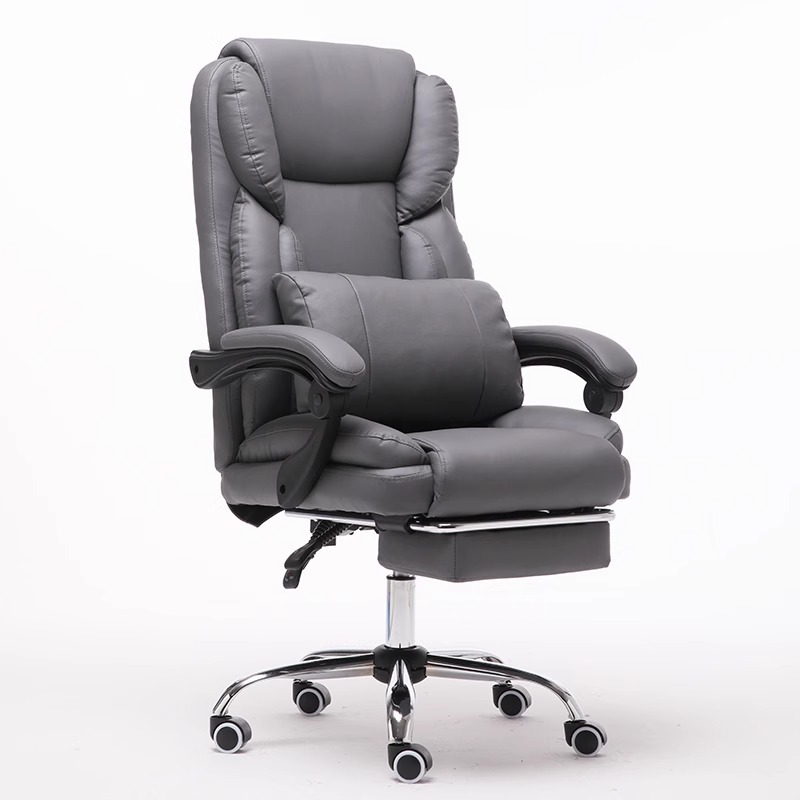 Asiento de cuero de computadora, silla de oficina de negocios, asiento de respaldo de cuero de gato, asiento de ocio cómodo para sentarse y acostarse.