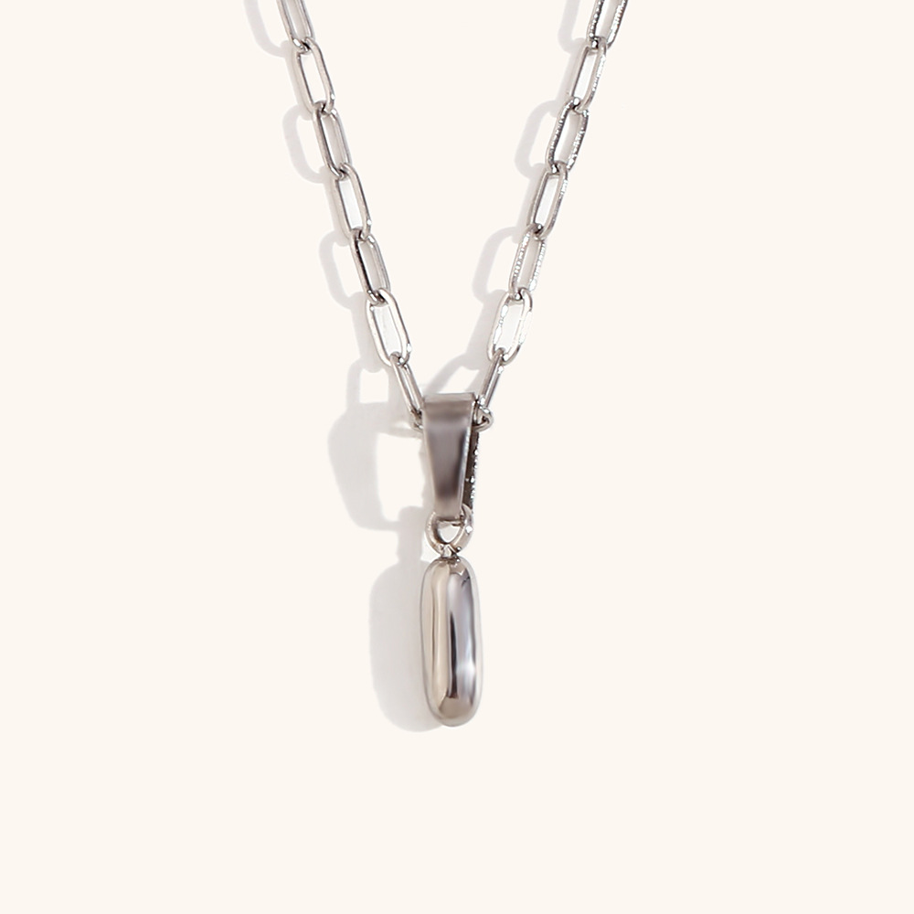 Pendant Necklace Classification PVD Coated Real Gold Plated Letter Stainless Steel Titanium Steel Simple Style Commute Waterproof Non Tarnish Stainless Steel Pendant Necklace