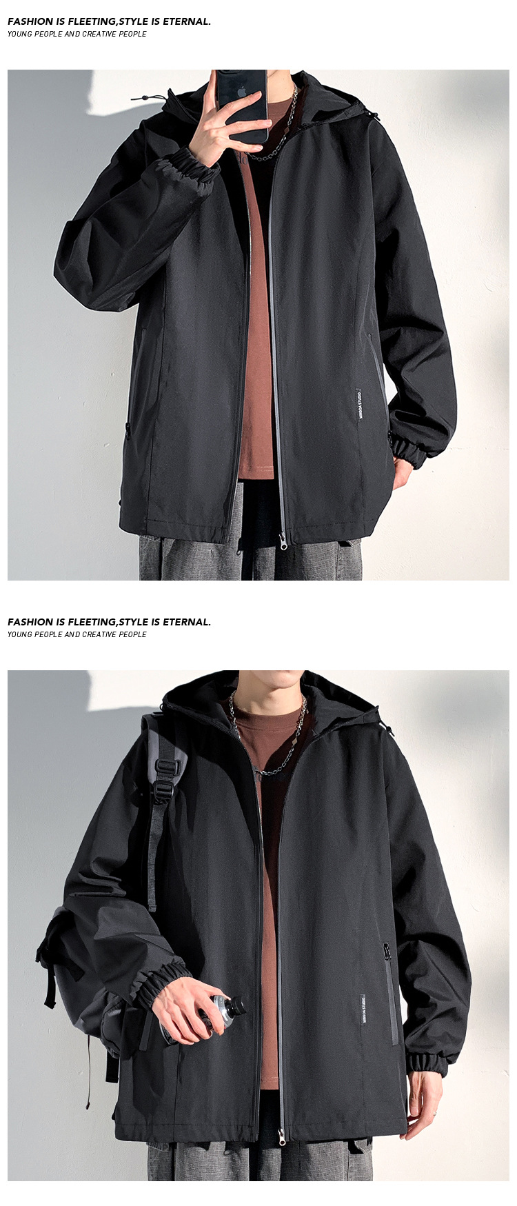 Men's American Style Functional Hiking Workwear Jacket Spring Coat_voghion.com