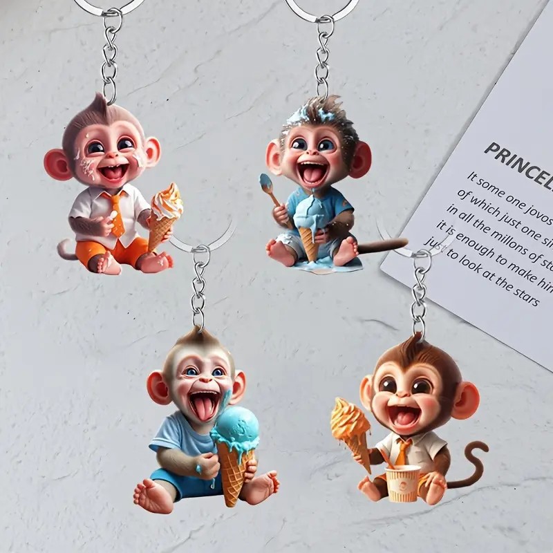 Acrílico plano lindo pendiente colgante niña animal joyería regalo encanto accesorios