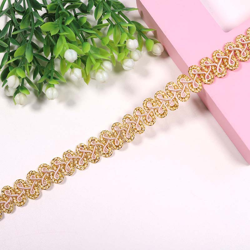 Spot 1.2cm color oro y plata accesorios de encaje accesorios de ropa 32 colores ciempiés borde de espigan encaje