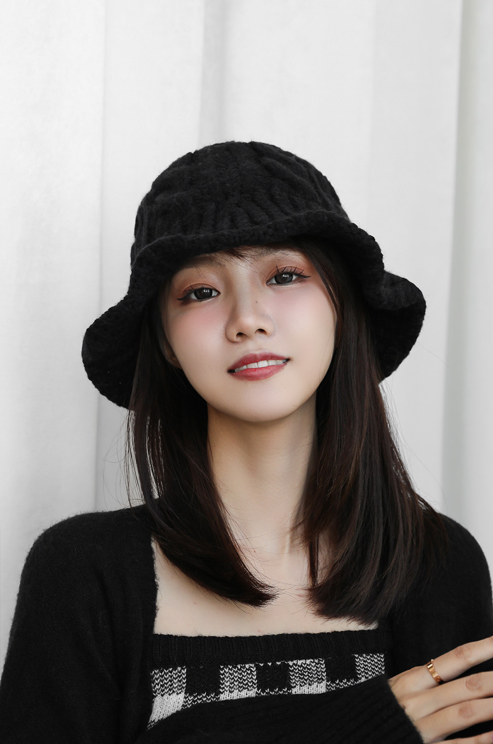 麻花渔夫帽2号女模特图