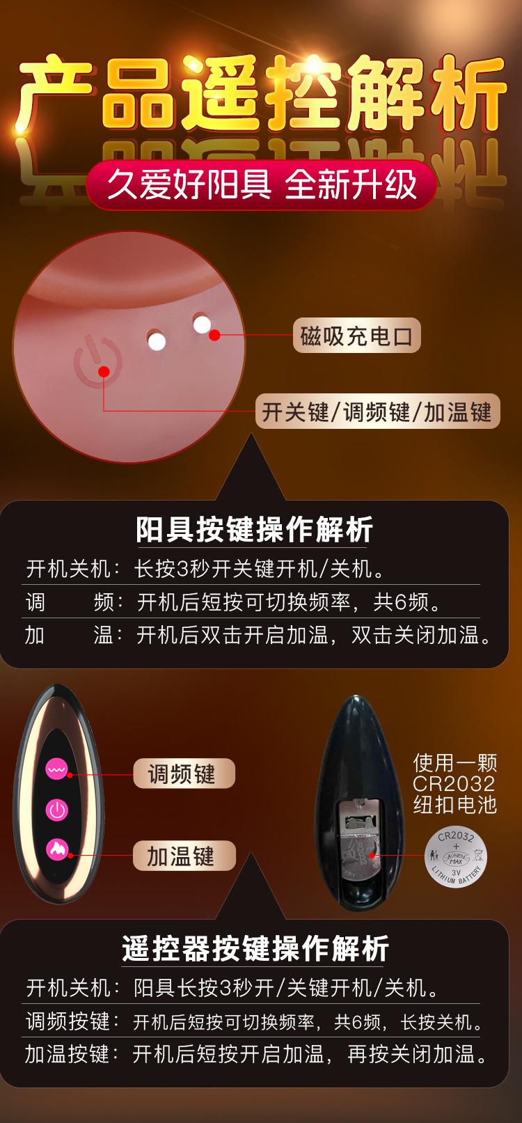 Jiuai Electric Telescopic Dildo with Vibration and Warming, Liquid Silicone, Flesh Tone — detail image 34