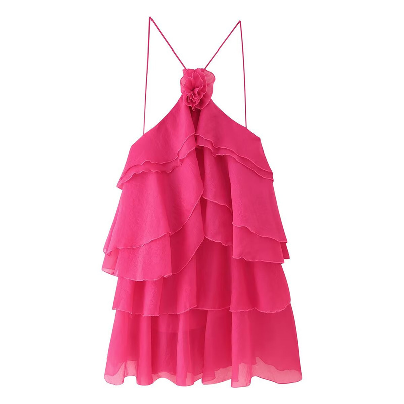ヨーロッパとアメリカのファッション婦人服の卸売 2025 夏の新しいファッション気質ホルターネックドレス|undefined