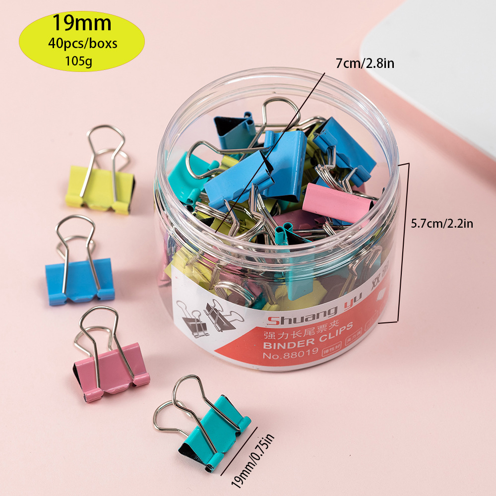 19mm 컬러 클립 40개/통