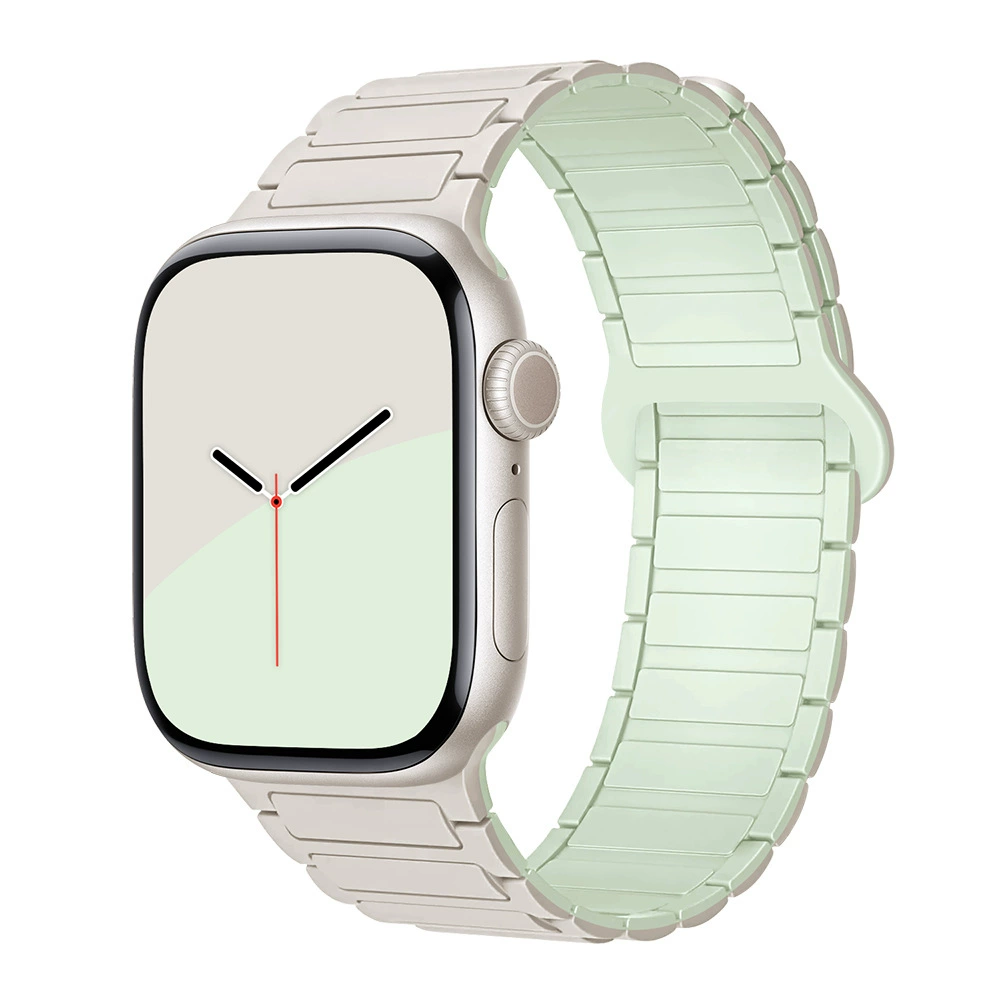 Подходит для Apple Watch1-11 поколения/Ultra3/SE3 второго поколения три бусины силиконовый магнитный ремешок