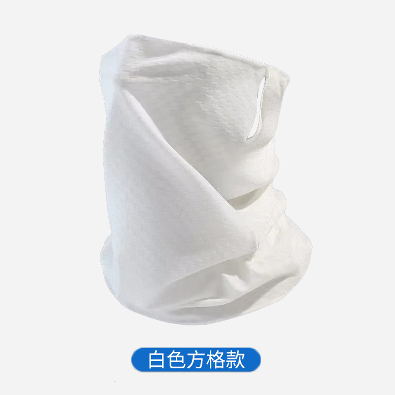 체크무늬 마스크 화이트